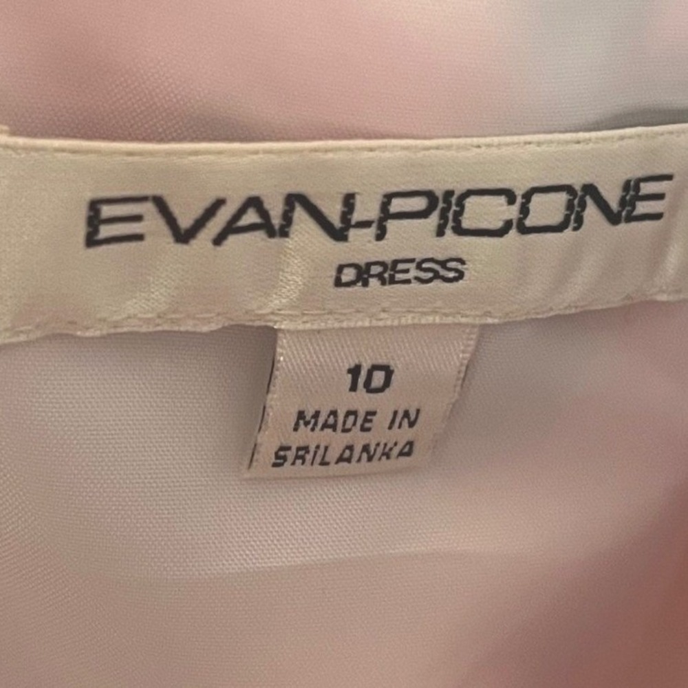 Evan Picone poppy comb red floral dress women's 10 one shoulder cotton 6802 nwt - Picture 10 of 12